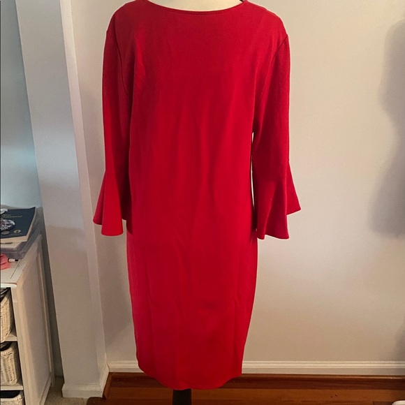 Jude Connally red stretchy dress excellent pre owned large - Picture 4 of 6